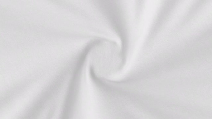 白布扭曲有褶皱。清洁织物的3d渲染动画围绕中心点旋转并包裹。
