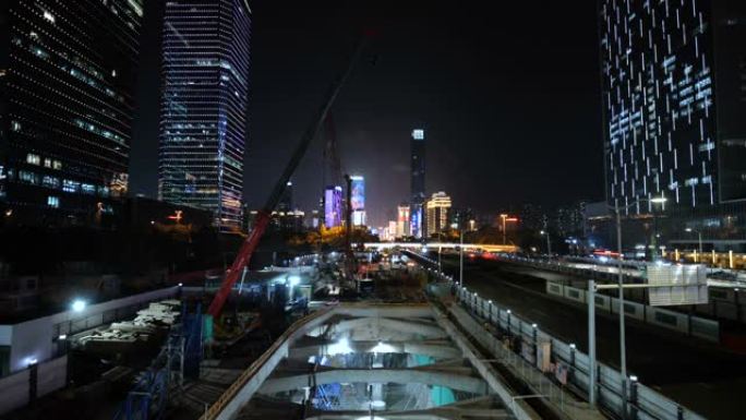深圳地铁施工现场夜景