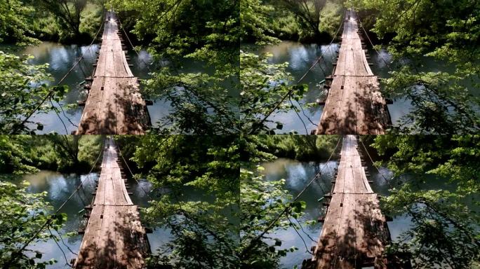 河上的绳索桥4k视频
