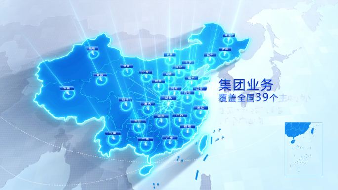 高端简洁中国科技地图湖北