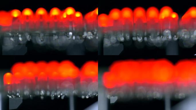 红色小闪烁发光二极管聚焦拉