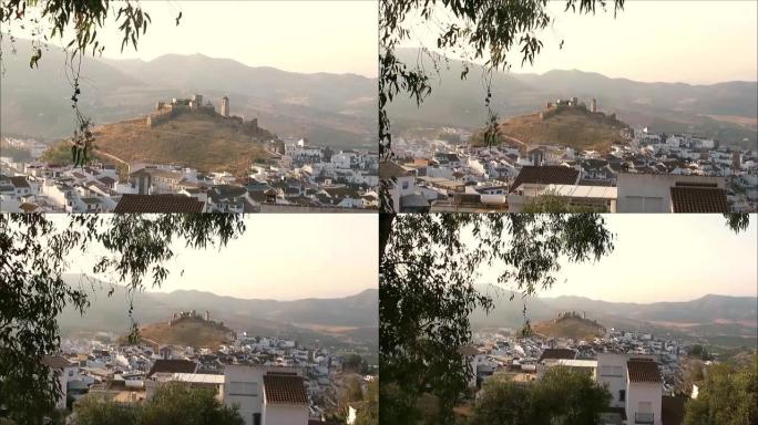 村庄和阿拉伯城堡的景色