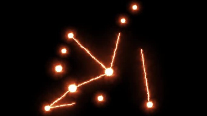 天鹰座。炽热的光芒，红色。夜空中的星星。星系团。横向构图，4k视频质量