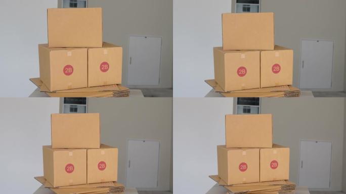 盒装产品包装设计快递邮政模型在线销售从客户购物送货上门服务运输业务包装货物运输