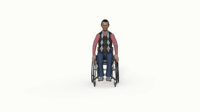 坐轮椅的人，动画，透明背景