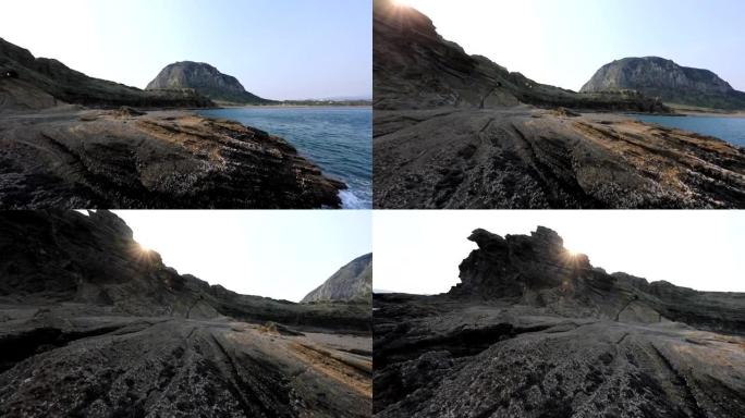 龙头海岸，海岸，海岸，土壤，熔岩，斑驳层，