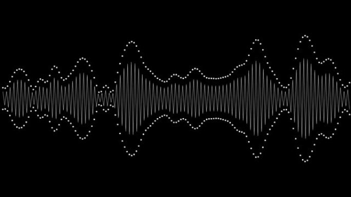 声波音频信号音频波形语音显示黑白电波信号