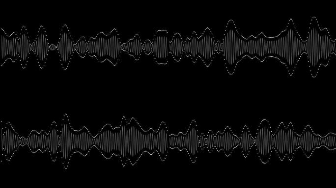 声波音频信号音频波形语音显示黑白电波信号