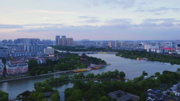 泰州凤城河景区航拍  25mm