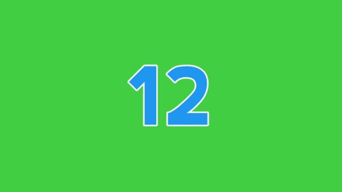 倒计时20到一个动画，如在分片或solari显示。用于键控的色度键绿色背景。