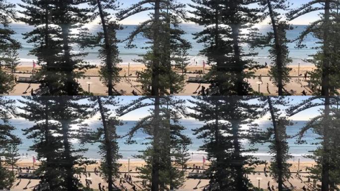 澳大利亚海滩场景的延时镜头