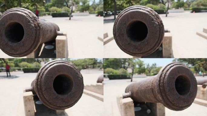 海滨的大炮，坦桑尼亚桑给巴尔石镇的大炮桶