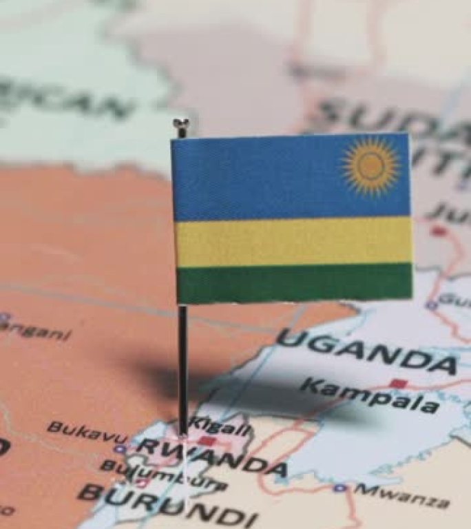 带有国旗垂直视频的卢旺达