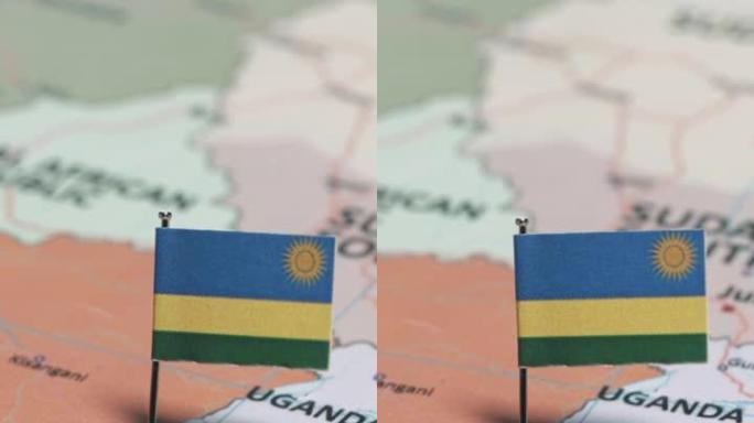 带有国旗垂直视频的卢旺达
