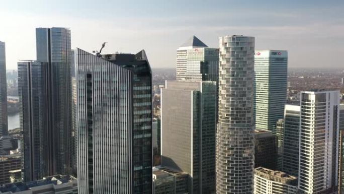 伦敦摩天大楼高角度稳定拍摄的城市视图