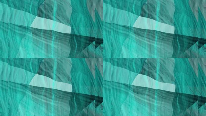 绿色流动的液体波抽象运动模糊背景。