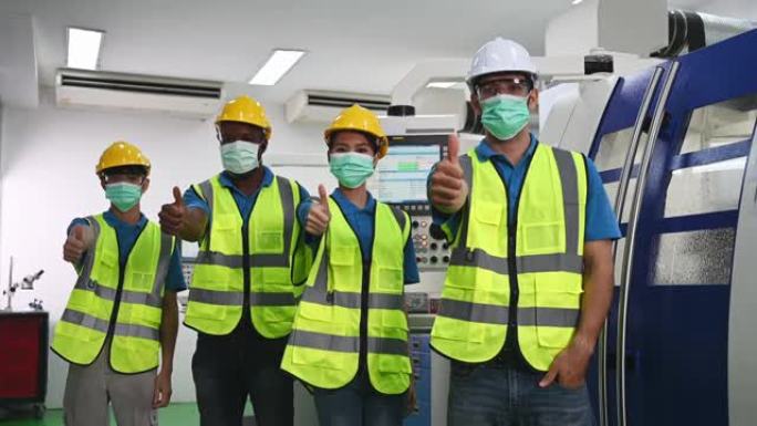 佩戴处理面罩的工人/工程师