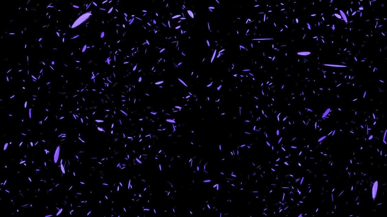 紫色羽毛下落粒子运动图形