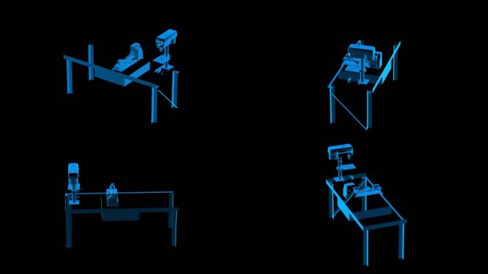 数控机床全息蓝色科技通道素材