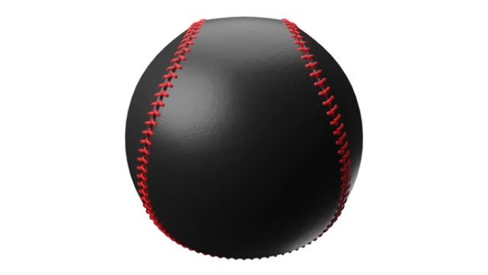白色背景上孤立的黑色棒球球。