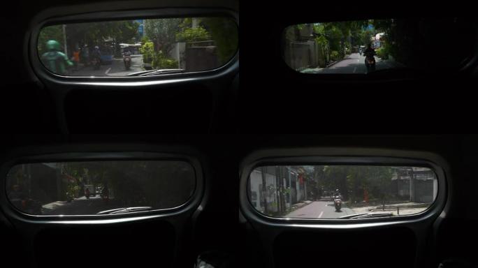 印度尼西亚雅加达市出租车后座乘客全景4ki