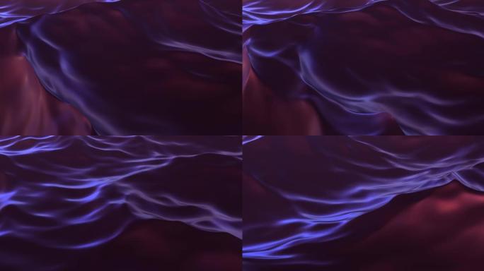 霓虹夜浪。带有暴风雨海浪网格的发光3d紫外线渲染