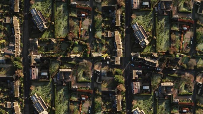 Cotswolds村庄的空中无人机视频，英国乡村的乡村场景，英国住房市场中的房屋，财产和房地产，英国