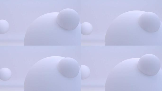 3d球体抽象干净和软简单的运动图形设计。复合背景动画的循环。概念: 商业，派对，游戏，教育，现代，网