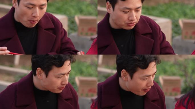 农村走亲戚 串门 聊天 农村过年 孝感