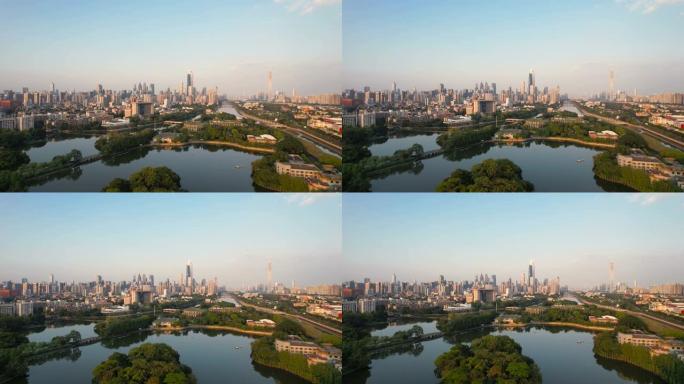 中国广州城市景观的空中TD视图