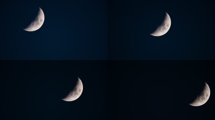 月亮延时长焦实拍镜头
