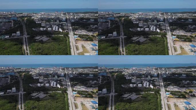 德克萨斯州炼油厂和燃料储罐的鸟瞰图