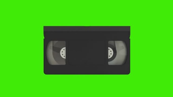 VHS盒式磁带。在绿色屏幕上隔离的录像带