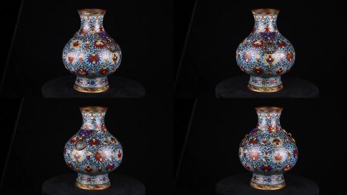 中国古董18世纪乾隆景泰蓝花瓶