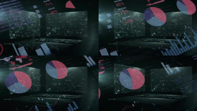 统计和数据处理在屏幕上的动画