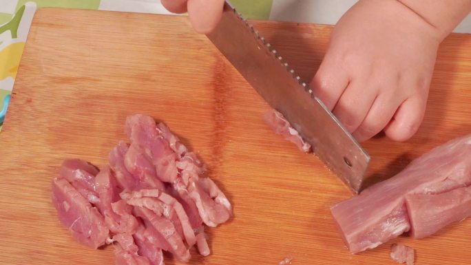 菜刀切里脊肉肉片瘦肉猪肉切肉 (3)