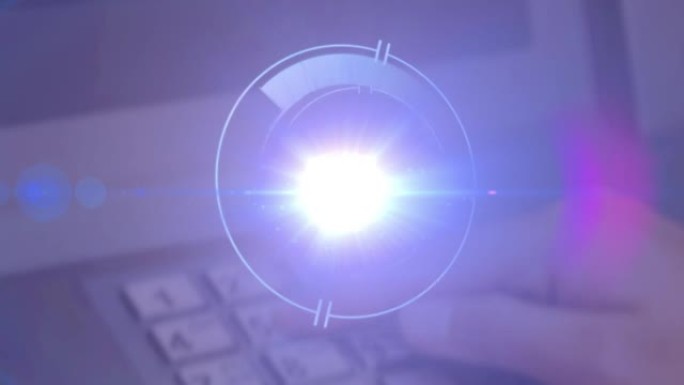 数字键盘上移动聚光灯和圆形安全锁的动画