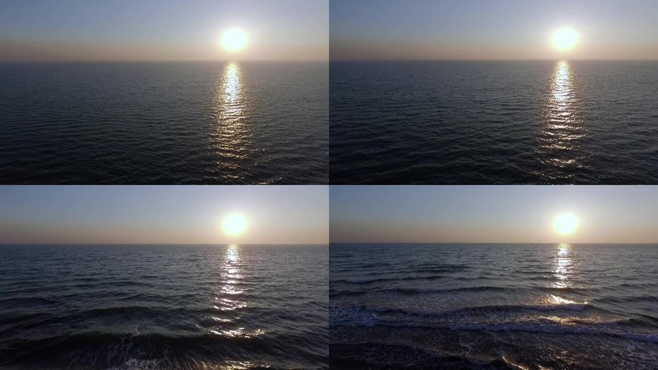 海边日落无人机拍摄 _ 考克斯的巴扎尔海滩无人机拍摄