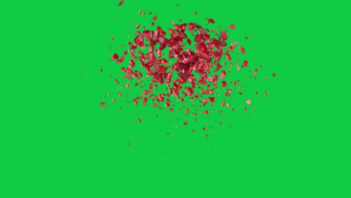 几个圆球的破裂和破裂-爆炸细菌-爆炸原子核-彩色爆炸动画，可循环-循环4k爆炸球-3D球臂-色度键绿