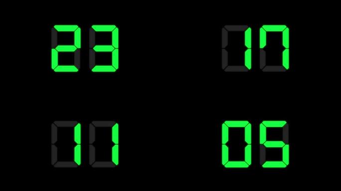 数字时钟30秒倒计时计时器动画运动图形