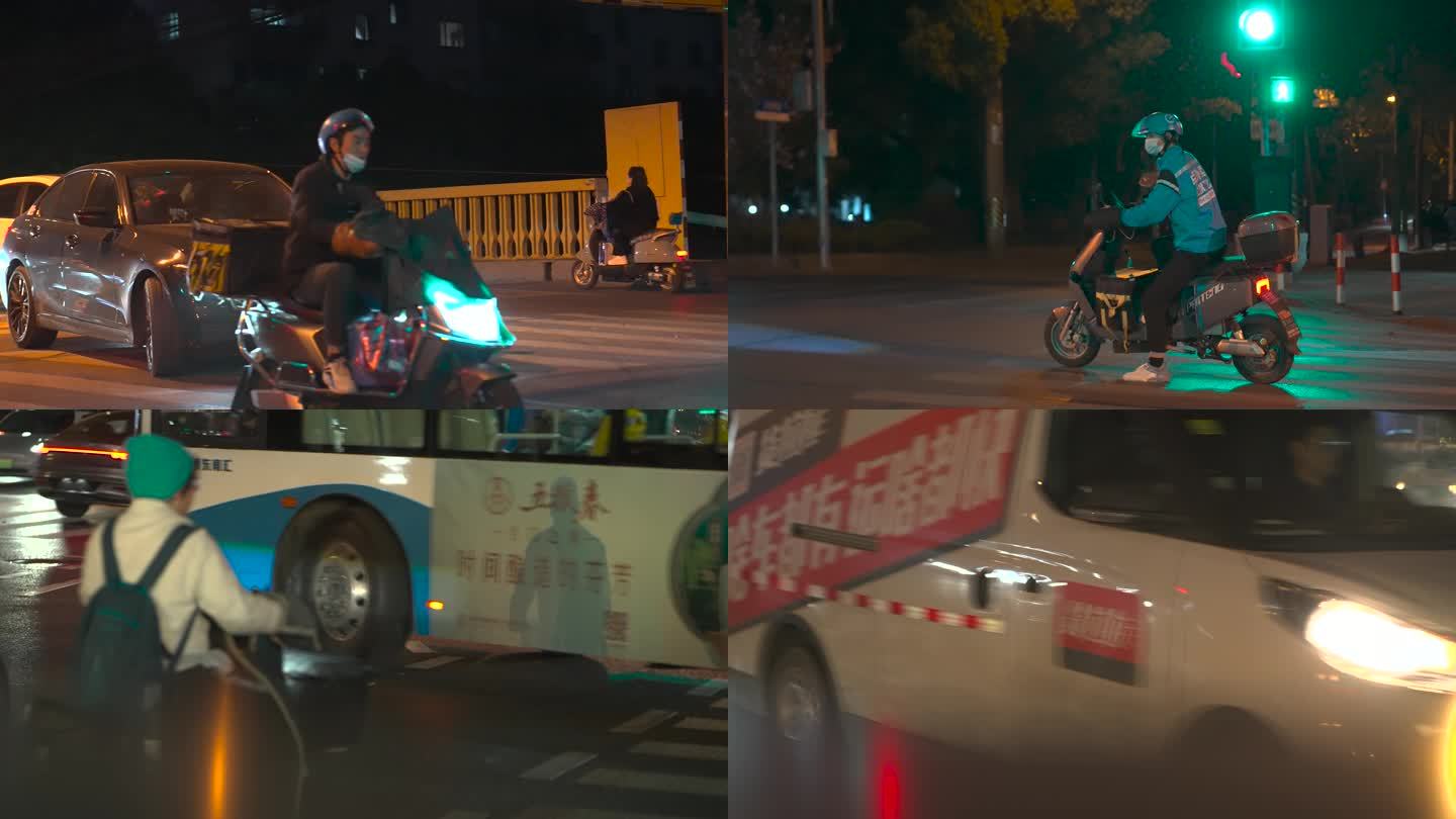 上海人文 城市人文 外卖小哥 红绿灯