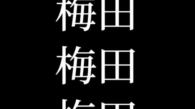 梅田日本汉字日文文字动画动态图形