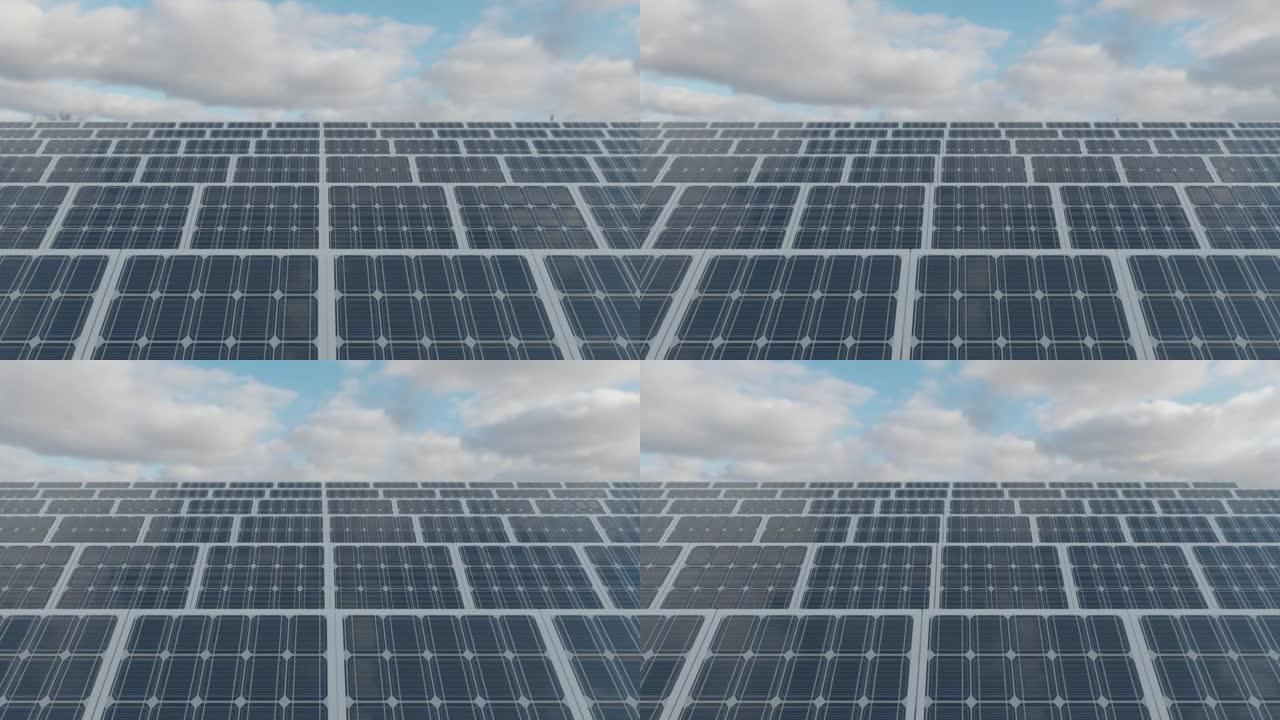 太阳能农场清洁能源概念。