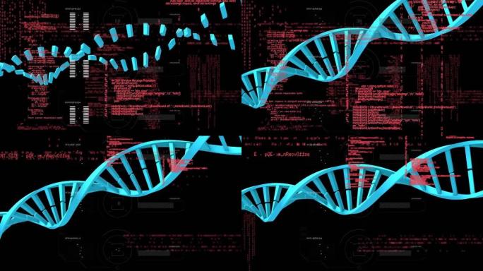 dna链的动画和科学数据处理