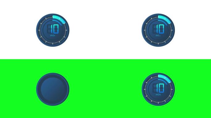 10分钟计时器。平面样式的秒表图标。运动图形。