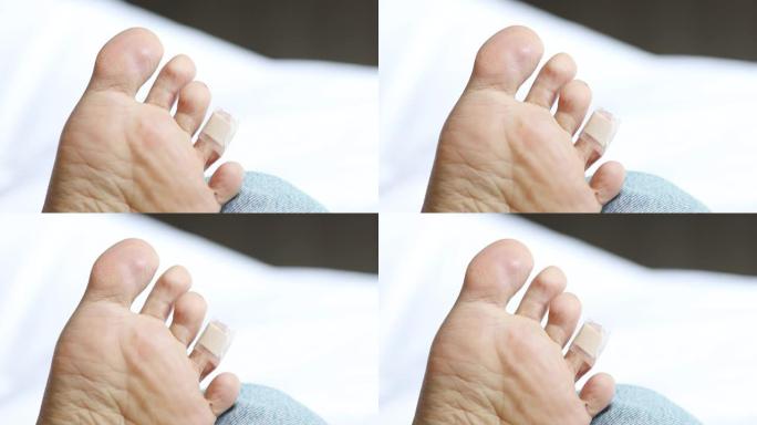 4K UHD未识别女性用膏药保护脚免受疤痕