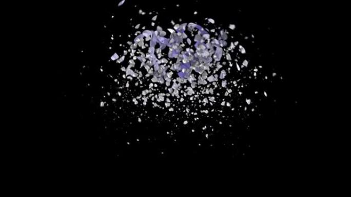 几个圆球的破裂和破裂-爆炸细菌-爆炸原子核-彩色爆炸动画，可循环-循环4k爆炸球-3D球臂-黑色背景