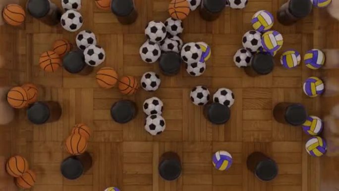 足球，篮球和排球球Plinko球类游戏Cryptoart