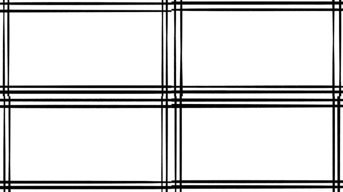 厚双线外框，白色背景上的黑色边框定格动画