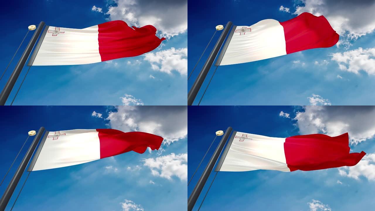 马耳他飘扬的旗帜